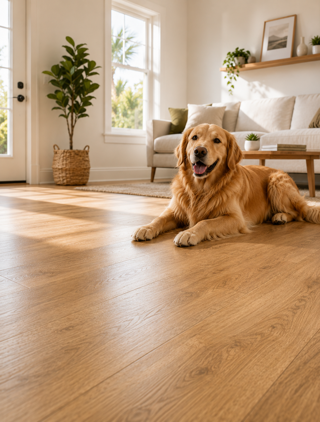 Pet-friendly scratch-resistant flooring