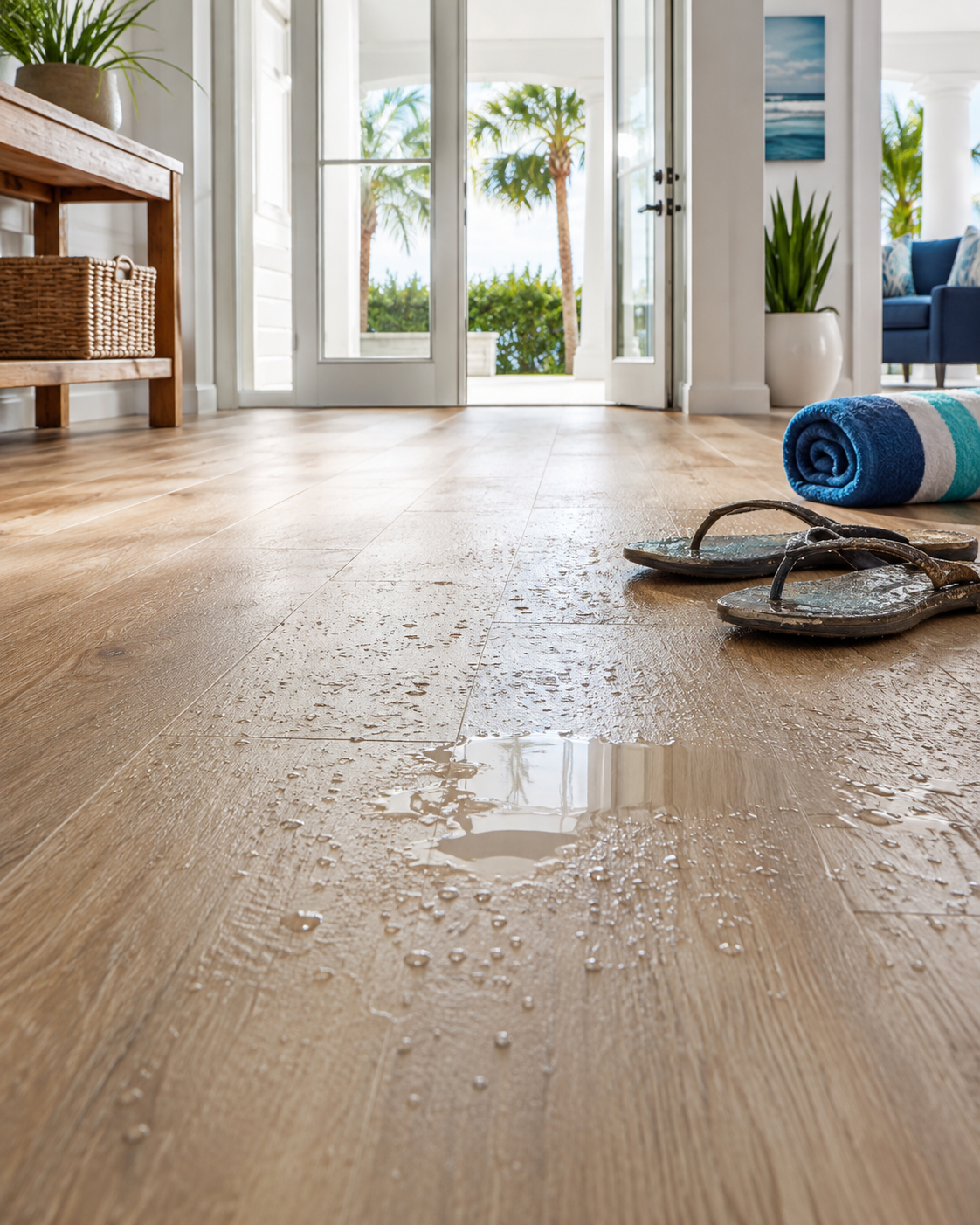 Waterproof luxury vinyl flooring
